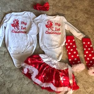 Baby girls my first Christmas outfit